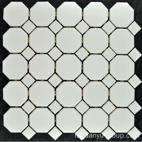 Mattonelle di mosaico di porcellana bianco avorio